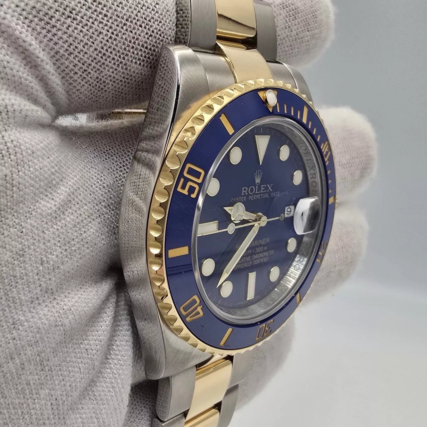 PAPERS Rolex Submariner Date Ceramic 40mm Two-Tone Blue 116613 BOX + 2017 RSC