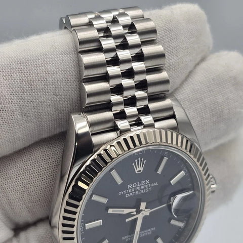 Rolex Datejust 41mm 126334 Blue Stick Dial Fluted Bezel Jubilee BOX