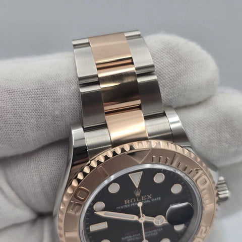 NEW 2025 Rolex Yacht-Master Two Tone Rose Gold Steel 40mm Black Dial 126621