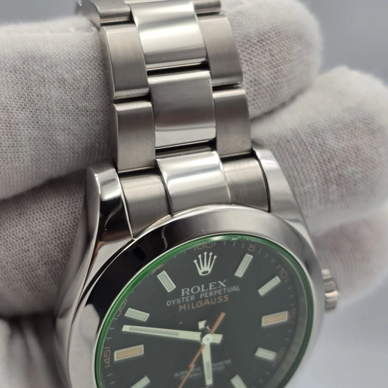 2011 PAPERS Rolex Milgauss 116400V Black Dial Orange Hand 40mm BOX