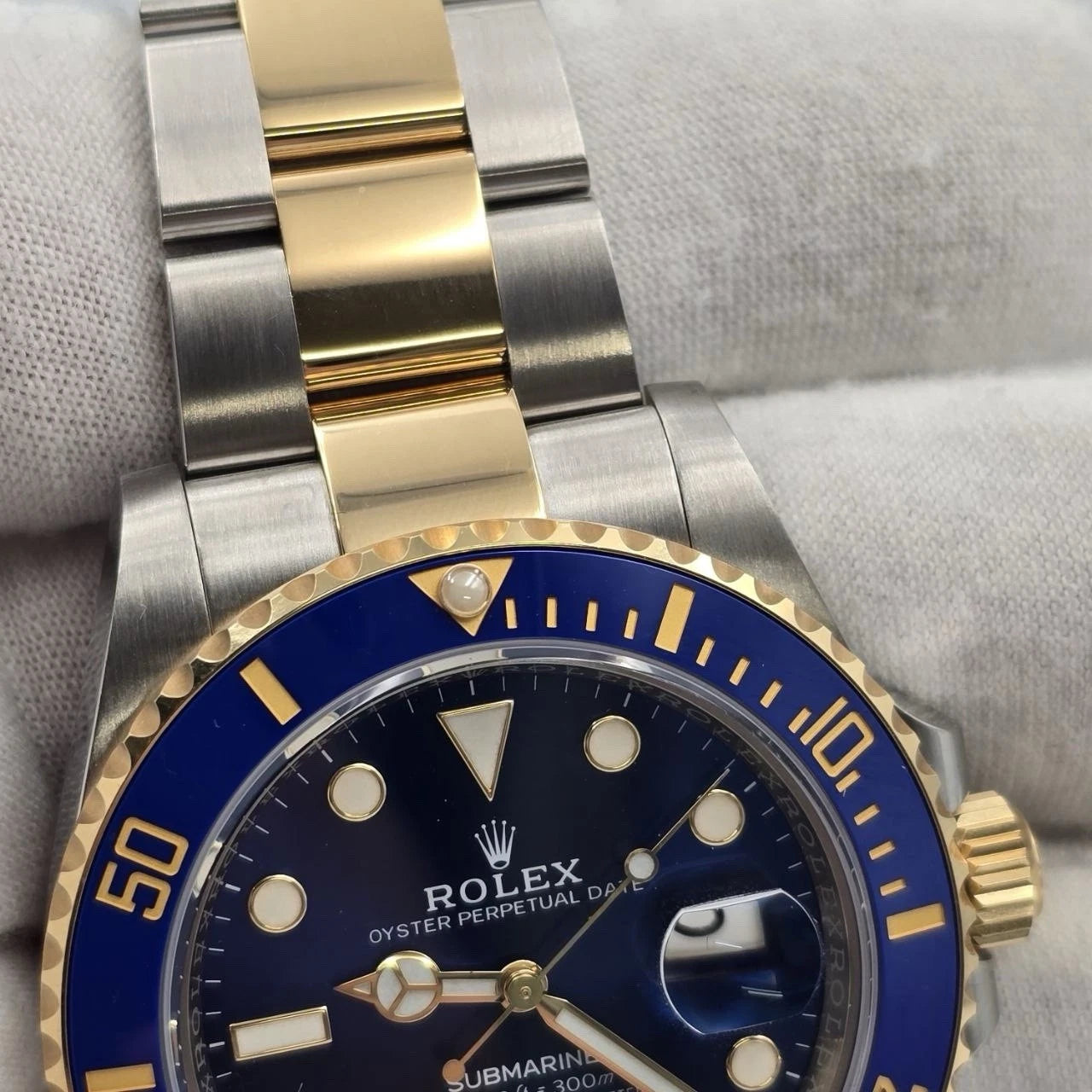 PAPERS 2022 Rolex Submariner Blue Dial Two Tone Gold 41mm Watch 126613LB BOX