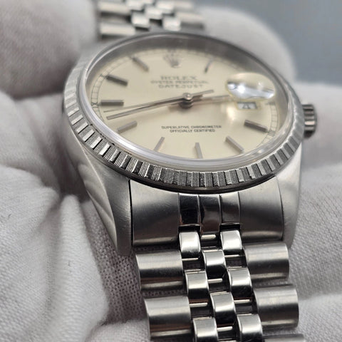 PAPERS MINT Rolex Datejust Steel Automatic 36mm Silver Dial Jubilee Watch 16220