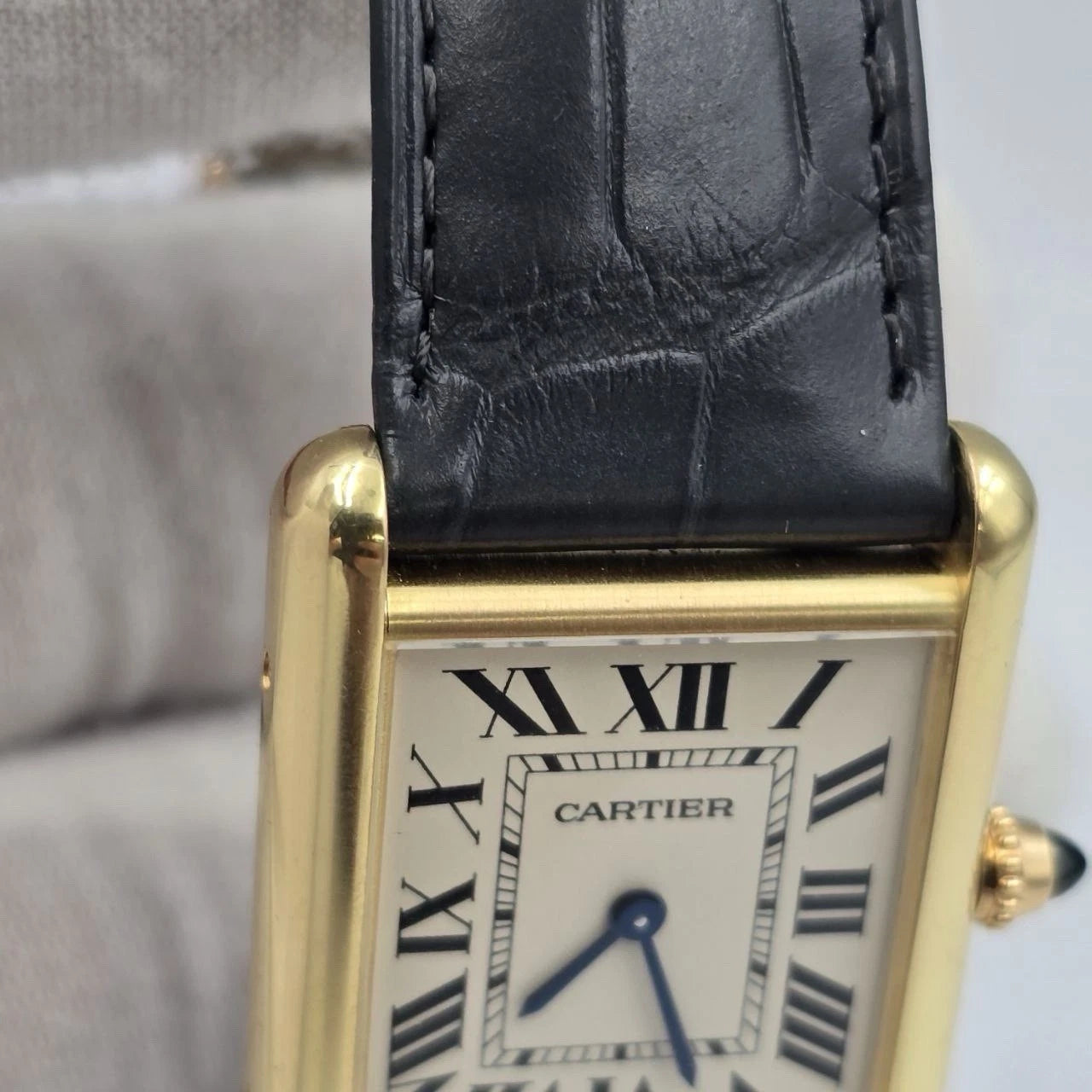 Cartier Tank Louis Large Watch 18K Yellow Gold WGTA0067 Leather Quartz B+P