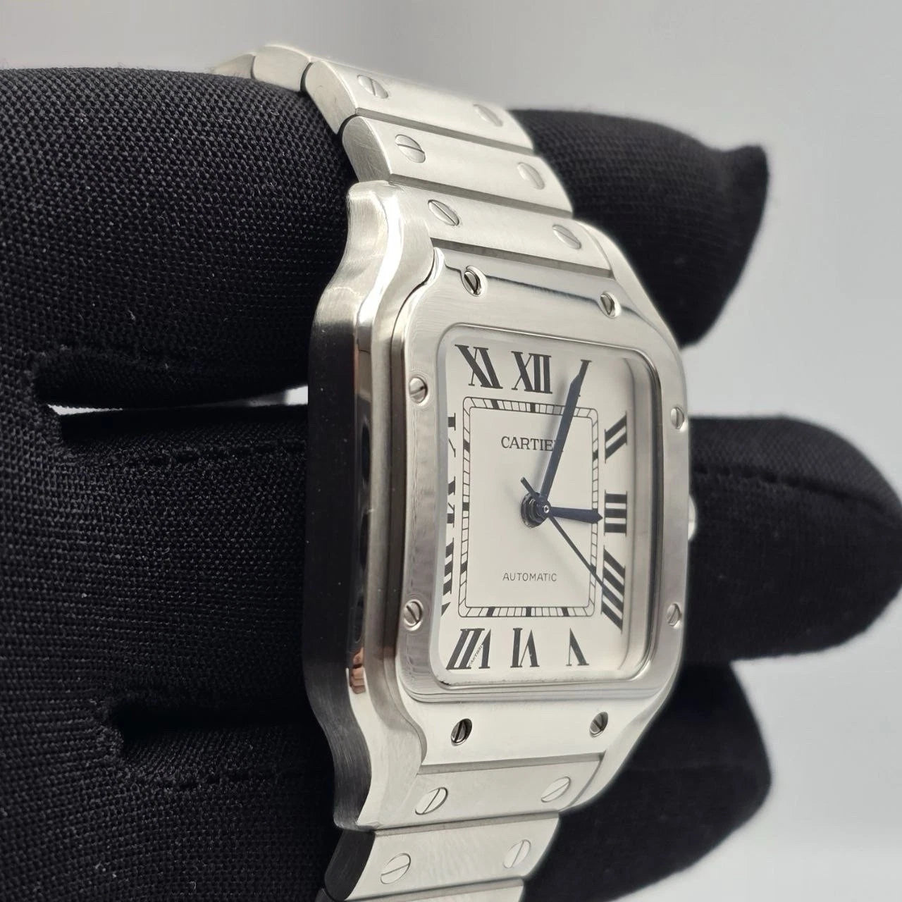 Cartier Santos De Cartier Medium Model Auto Steel Watch 35mm Watch WSSA0029 B+P