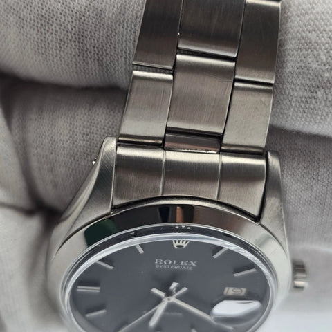 Rolex Oyster Date Precision 6694 Stainless Steel 34mm Black Dial Watch