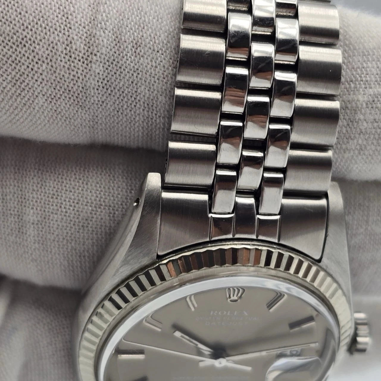 Rolex Datejust 1601 Steel RARE Factory Grey Ghost Sigma Dial Jubilee 36mm Watch