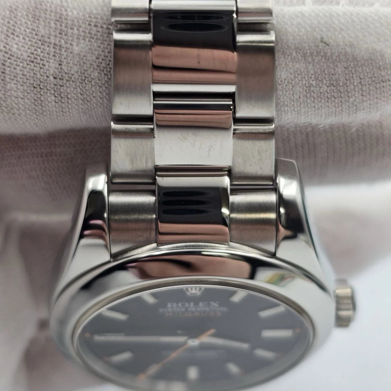 Rolex Milgauss 116400 Stainless Steel Black Dial Orange Hand 40mm