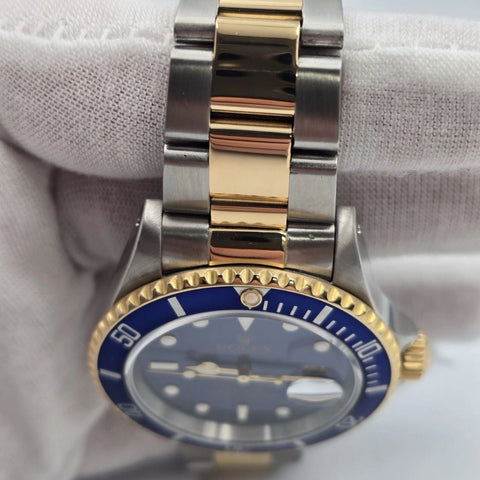 PAPERS Rolex Submariner Date 16613 Blue Dial Steel Two Tone Gold 40mm Watch BOX