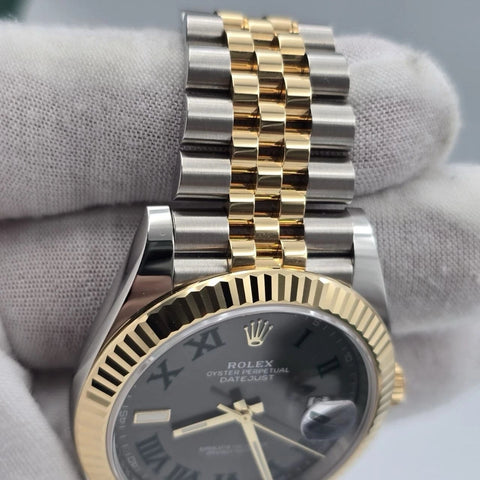 PAPERS 2023 Rolex Datejust 41mm Two Tone Wimbledon Dial Jubilee 126333 BOX