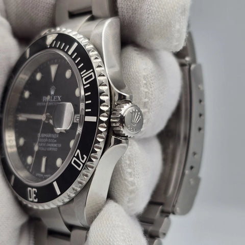 2018 RSC Rolex Submariner Date 16610 Black Dial NO HOLES Steel Oyster 40mm Watch