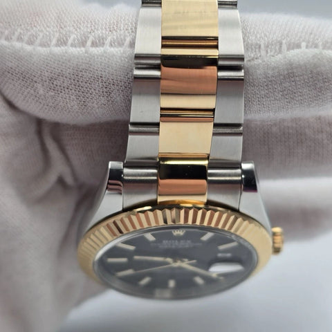 PAPERS 2023 Rolex Datejust 41mm Two Tone Black Dial Oyster 126333 BOX