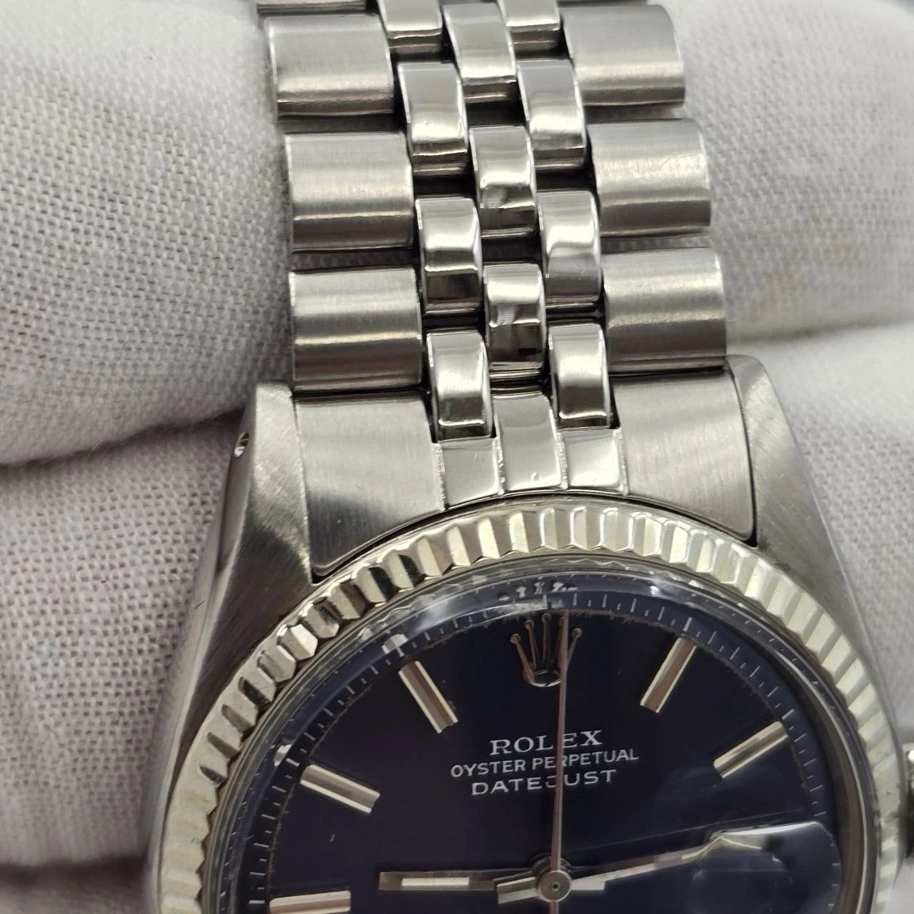 Rolex Datejust 1601 Steel Factory Blue Dial Jubilee 36mm Watch