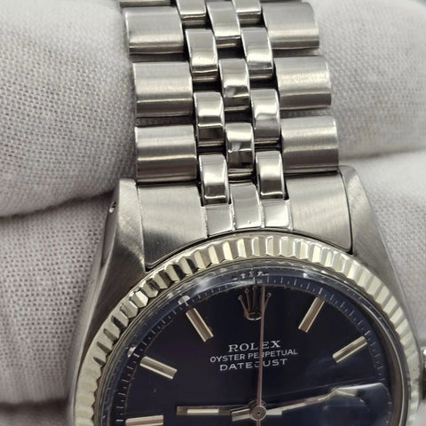 Rolex Datejust 1601 Steel Factory Blue Dial Jubilee 36mm Watch
