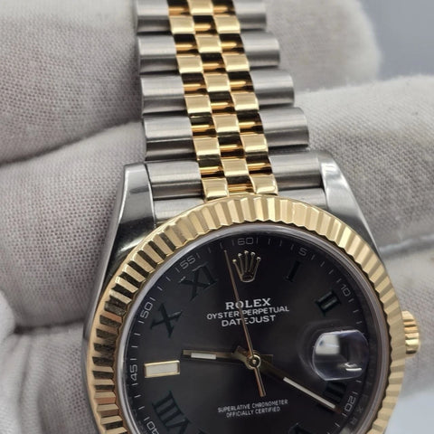 PAPERS 2019 Rolex Datejust 41mm Two Tone Wimbledon Dial Jubilee 126333 BOX