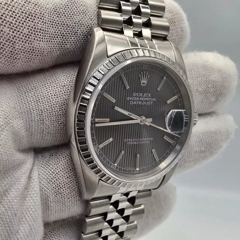 2020 RSC Rolex Datejust Steel 36mm Gray Tapestry Dial Jubilee Watch 16220 BOX