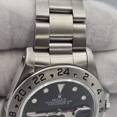 Rolex Explorer II Black 16570 Stainless Steel Oyster Date Watch 40mm