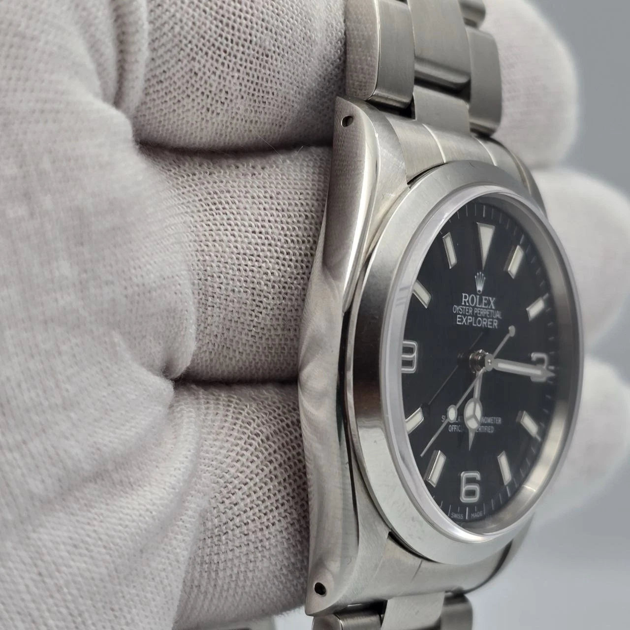 PAPERS Rolex Explorer I 14270 Men’s Automatic 36mm Steel Black Dial Watch + RSC