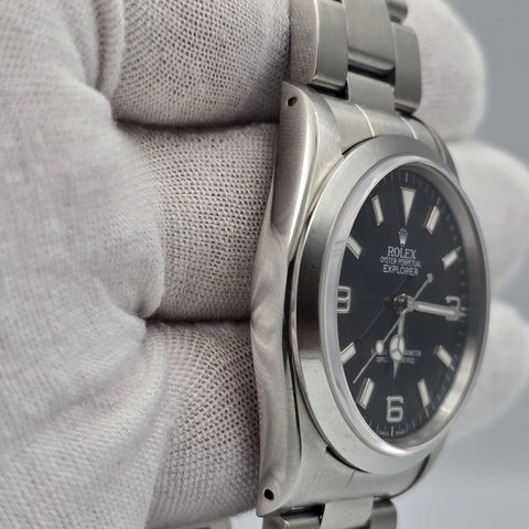 PAPERS Rolex Explorer I 14270 Men’s Automatic 36mm Steel Black Dial Watch + RSC