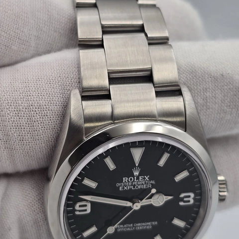 PAPERS 2005 Rolex Explorer l 114270 Men's Automatic 36mm Steel Black Dial Watch