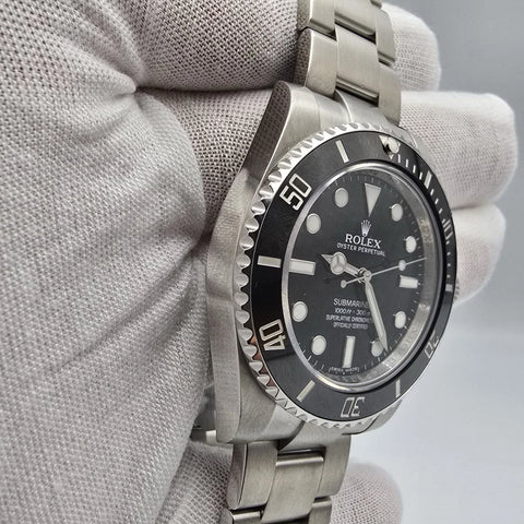 PAPERS 2013 Rolex Submariner 114060 No-Date 40mm Steel Black Ceramic Bezel BOX