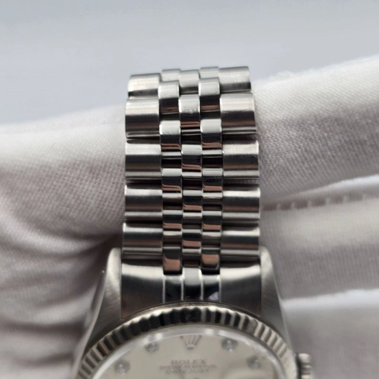 Rolex Datejust Silver Diamond Dial Stainless Steel Jubilee 16234 36mm Watch