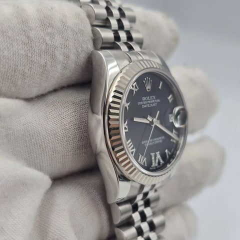 2018 PAPERS Rolex Datejust 31mm Purple Roman Diamond 6 Dial Jubilee 178274 BOX