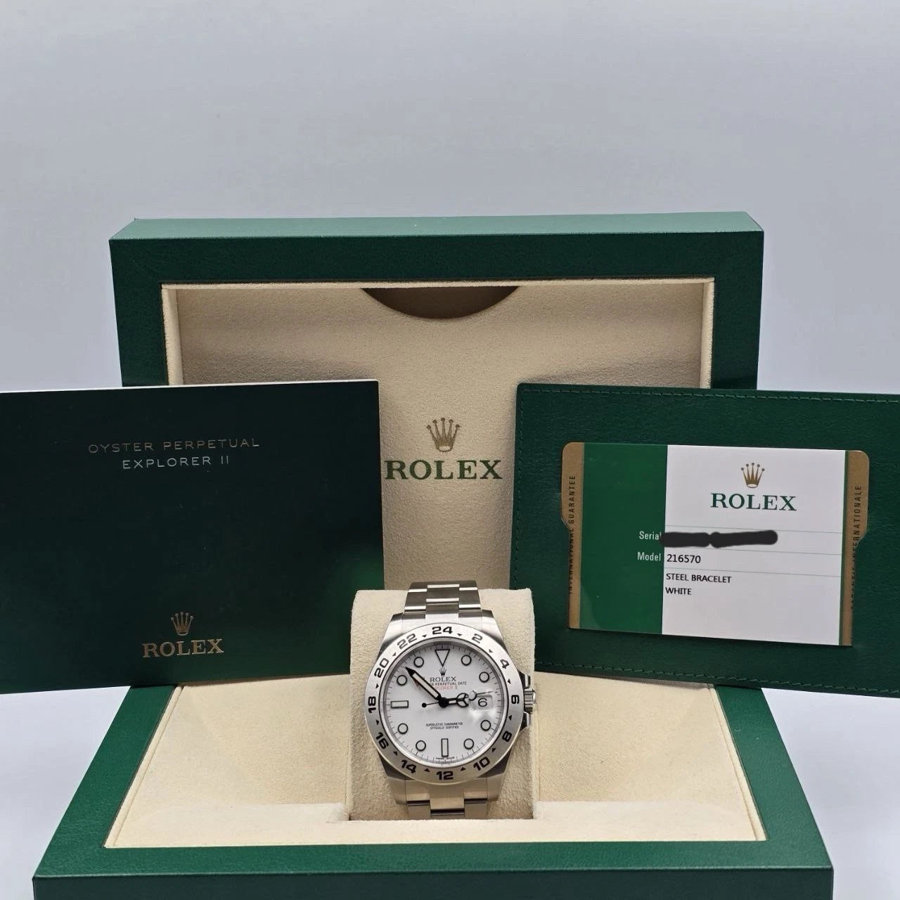 PAPERS 2019 Rolex Explorer II Steel White 42mm Men’s Watch 216570 BOX