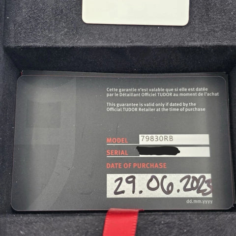 2023 PAPERS Tudor Black Bay GMT Pepsi Steel Red Blue Black 41mm 79830RB BOX