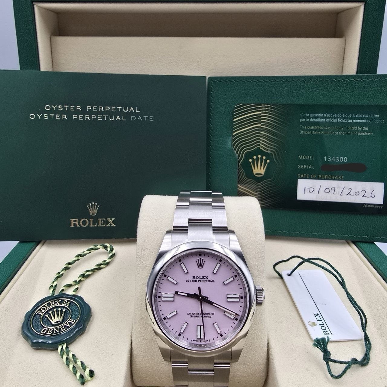 NEW 2026 Rolex Oyster Perpetual Stainless Steel 41mm Candy Pink Dial 134300