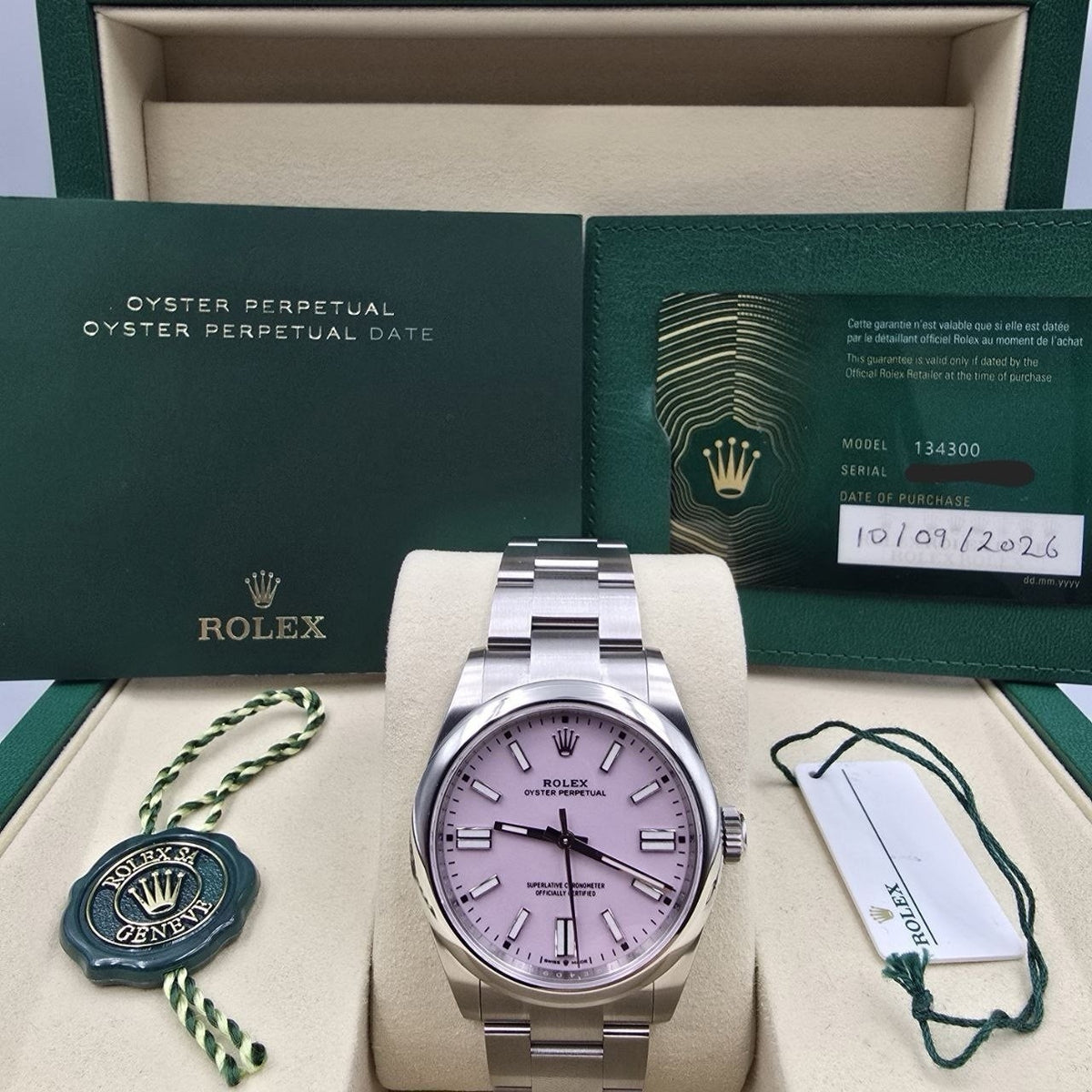 NEW 2026 Rolex Oyster Perpetual Stainless Steel 41mm Candy Pink Dial 134300