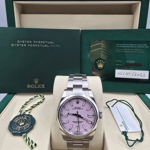 NEW 2026 Rolex Oyster Perpetual Stainless Steel 41mm Candy Pink Dial 134300
