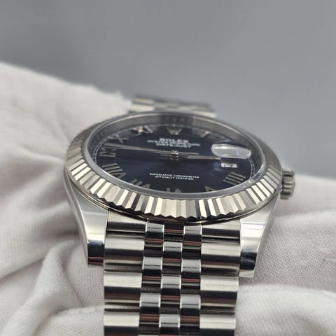 NEW 2026 Rolex Datejust 41mm 126334 Blue Roman Dial Fluted Bezel Jubilee UNWORN