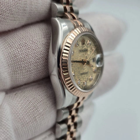 PAPERS 2006 Rolex Lady-Datejust 179171 18K Rose Gold Pink Computer Diamond Dial
