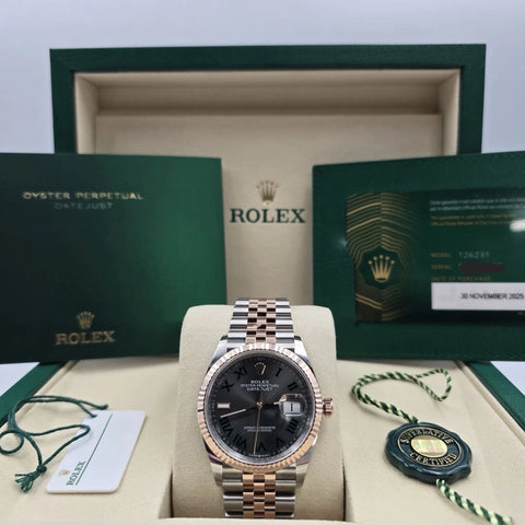 NEW 2025 Rolex Datejust 36mm Two Tone Rose Gold Jubilee Wimbledon Dial 126231