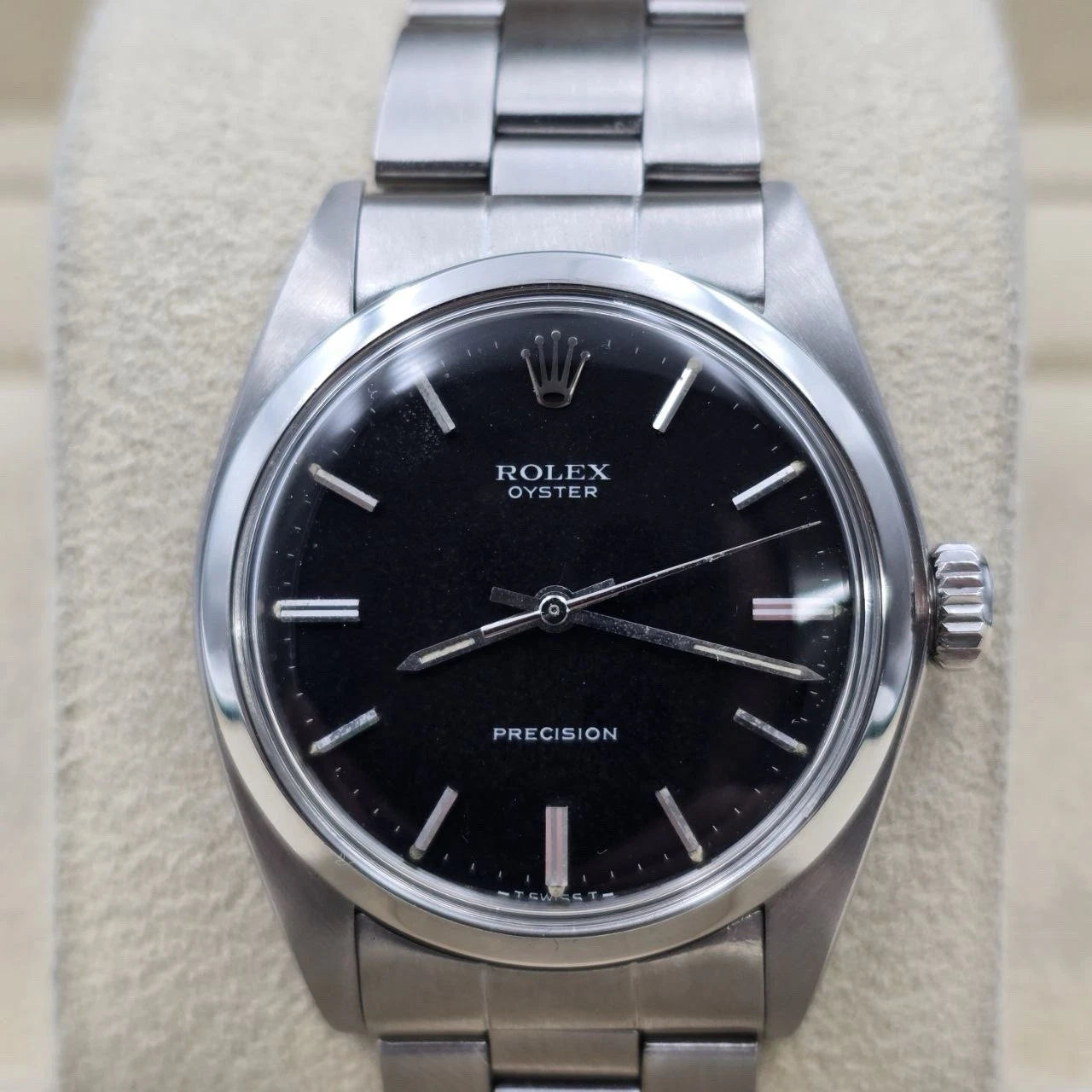 Rolex Oyster Date Precision 6426 Stainless Steel 34mm Manual Black Dial Watch