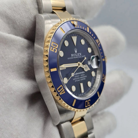PAPERS 2022 Rolex Submariner Blue Dial Two Tone Gold 41mm Watch 126613LB BOX