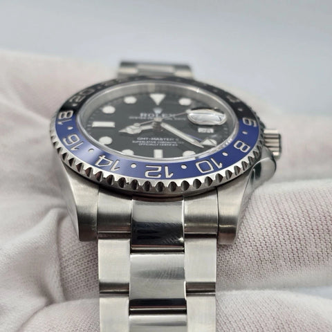 2014 PAPERS Rolex GMT Master II 116710BLNR Steel Ceramic Batman 40mm Watch BOX