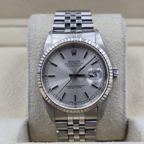 2000 Rolex Datejust Silver Dial Stainless Steel Jubilee 16234 36mm Watch