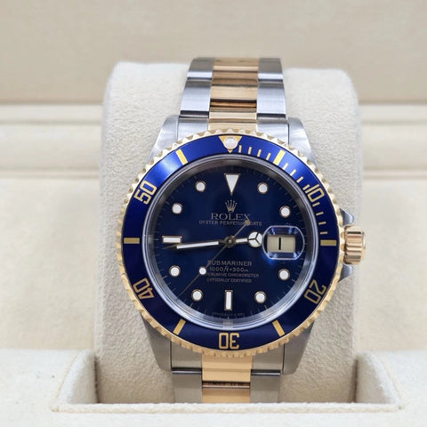 2024 CPO Rolex Submariner Blue Dial Two Tone Steel 40mm Watch 16613