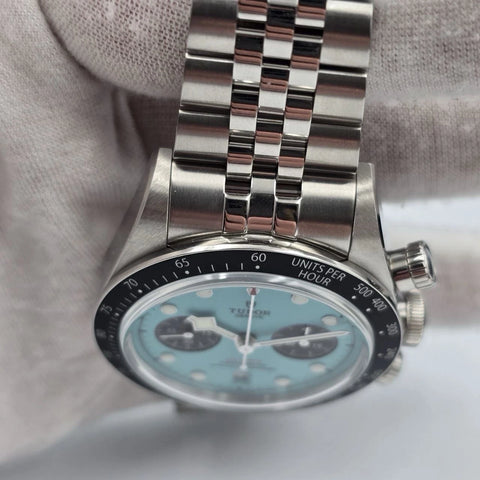 NEW 2025 Tudor Black Bay Chronograph Tiffany Flamingo Blue Turquoise M79360N
