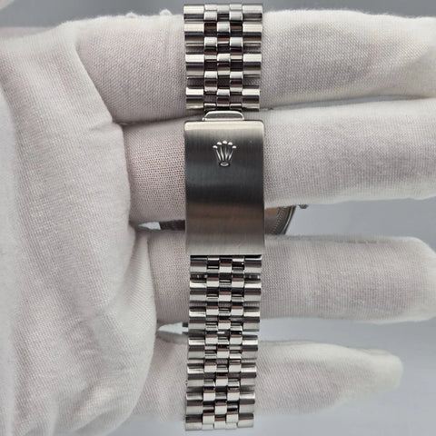 Rolex Datejust 36mm Oyster Perpetual 18k White Gold Steel Silver Dial 16014