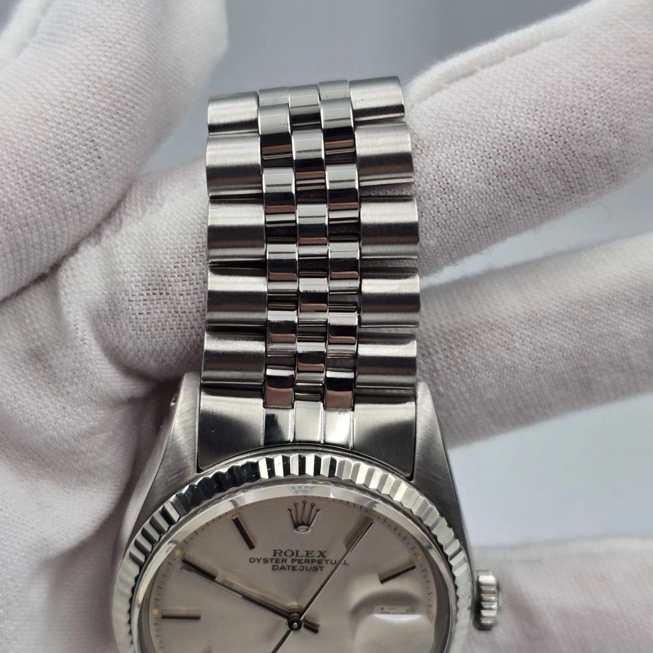 Rolex Datejust 1601 Stainless Steel Silver Stick Dial Jubilee 36mm Watch