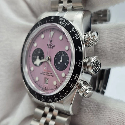 2025 NEW Tudor Black Bay Chronograph 41mm Stainless Steel Pink Dial M79360N