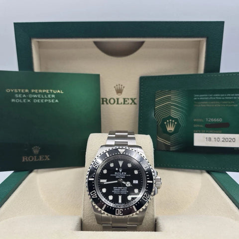 2020 PAPERS Rolex Sea-Dweller Deepsea Black 44mm Stainless Ceramic 126660 BOX