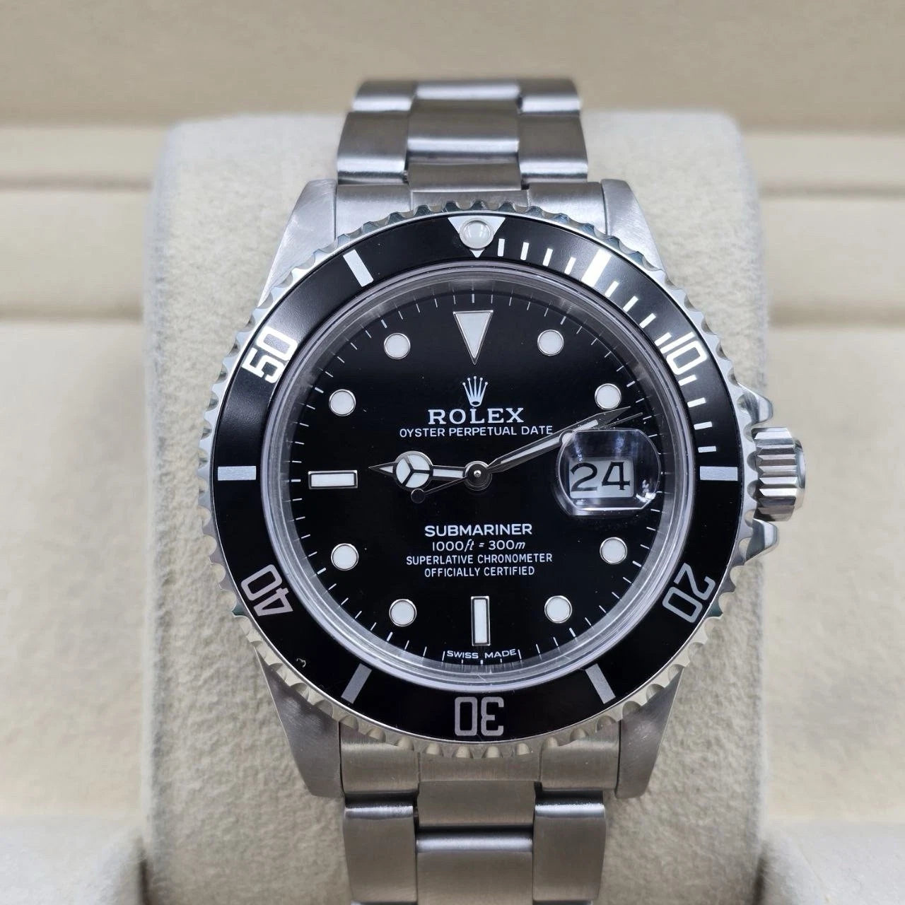 MINT 2023 RSC Rolex Submariner Date 16800 Steel Black Dial Oyster 40mm Watch