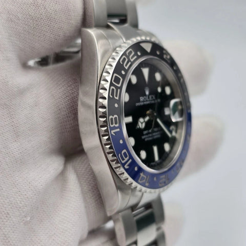 2014 PAPERS Rolex GMT Master II 116710BLNR Steel Ceramic Batman 40mm Watch BOX