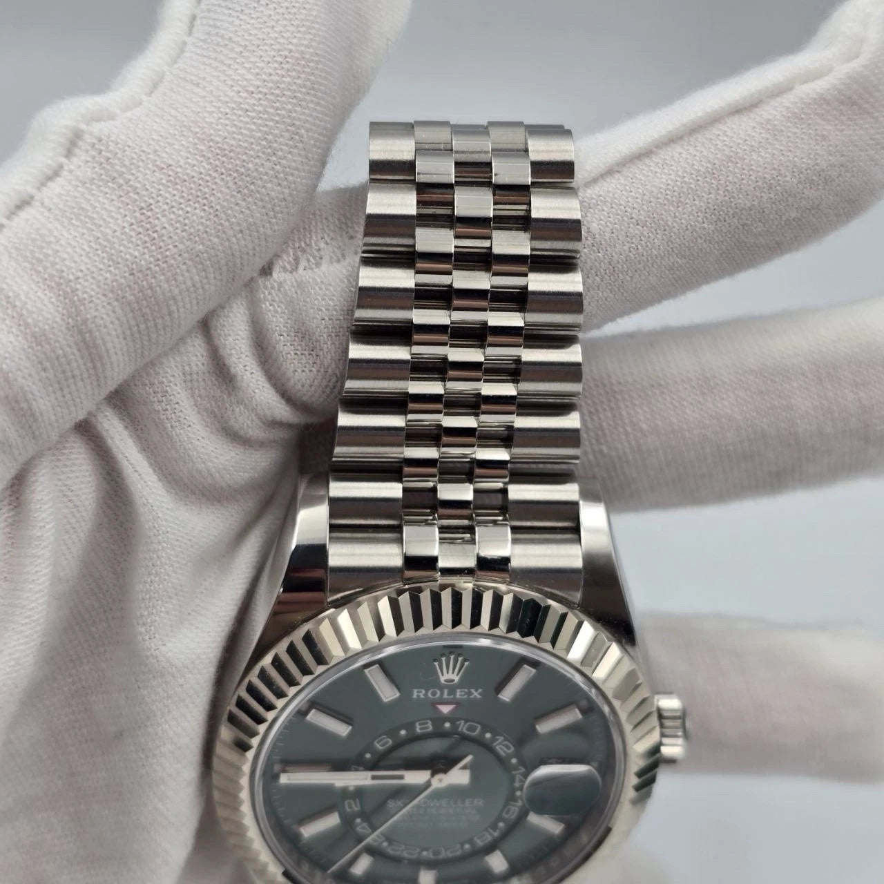 2024 PAPERS Rolex Sky-Dweller Mint Green Jubilee Stainless Steel 42mm 336934 BOX