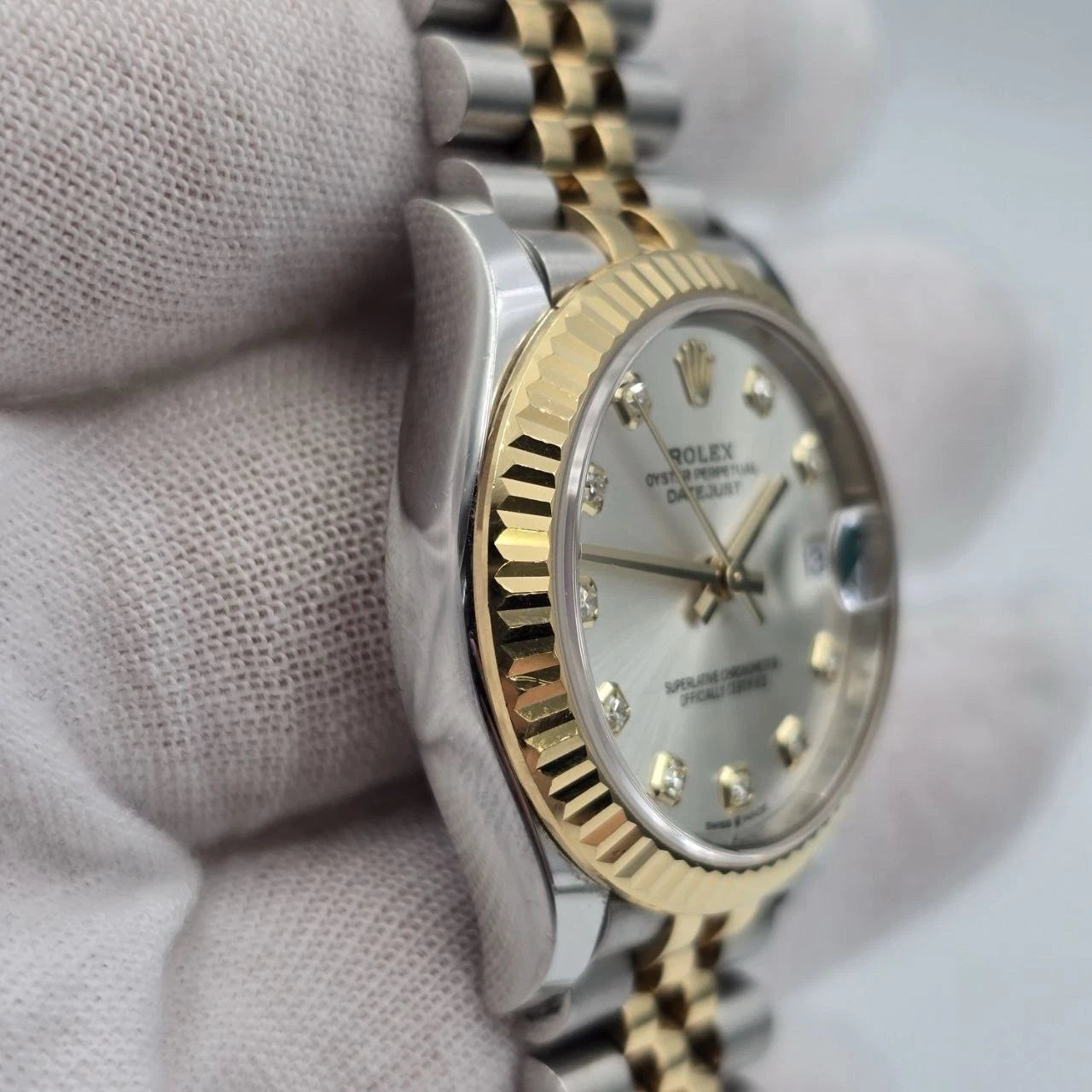PAPERS 2023 Rolex Datejust 31mm Silver Diamond Dial Two Tone Jubilee 278273 BOX