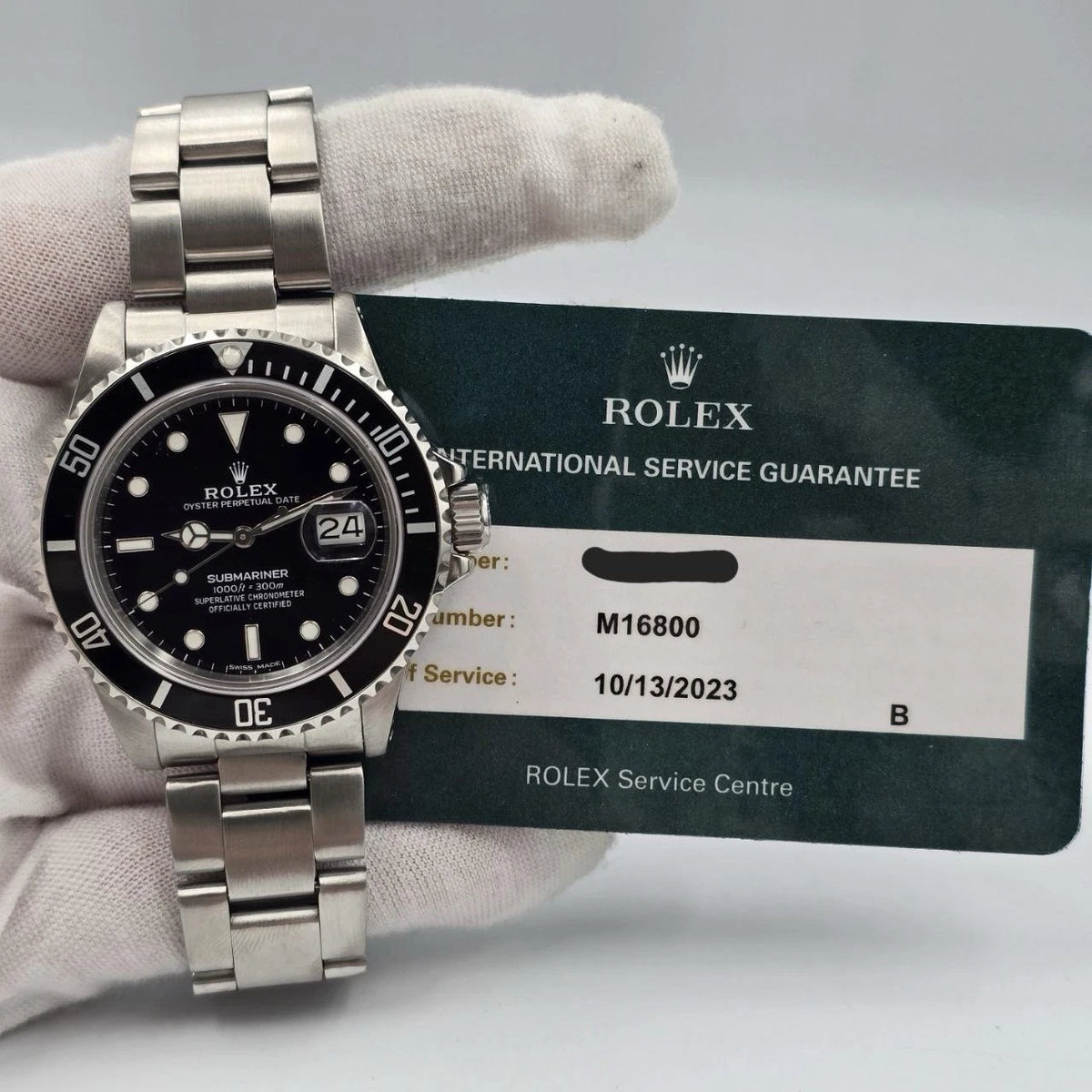 MINT 2023 RSC Rolex Submariner Date 16800 Steel Black Dial Oyster 40mm Watch