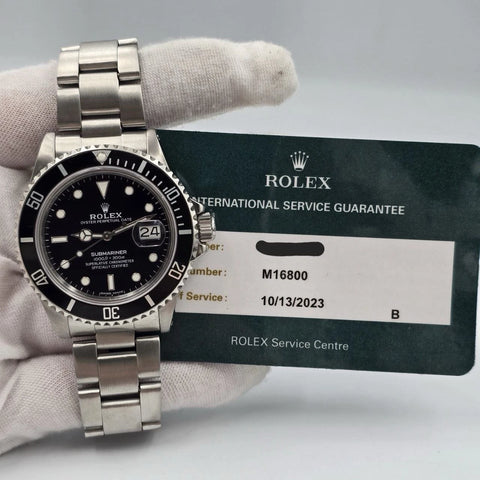 MINT 2023 RSC Rolex Submariner Date 16800 Steel Black Dial Oyster 40mm Watch